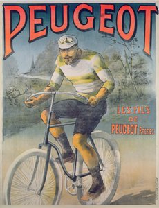 Póster publicitario de los ciclos Peugeot