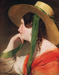 Niña con sombrero de paja amarillo