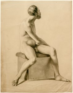 Desnudo masculino sentado