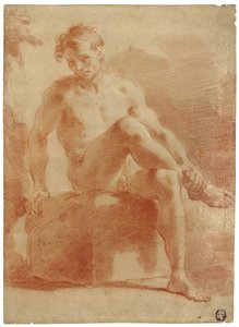 Desnudo masculino sentado