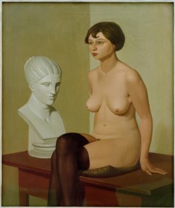 Desnudo femenino con cabeza de yeso