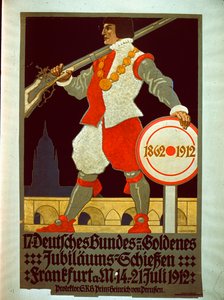 Póster del Jubileo de Oro de la Confederación Alemana, 1912