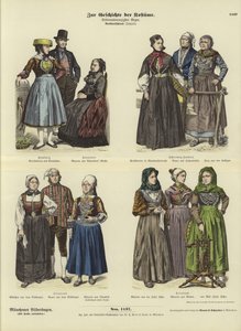 Trajes del norte de Alemania, finales del siglo XIX