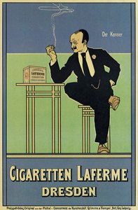 Póster publicitario de cigarrillos Laferme
