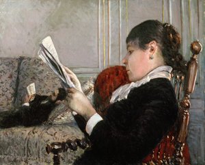 Interior, mujer leyendo, 1880