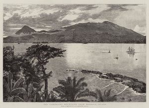 Las montañas de Camerún desde la isla Mondole