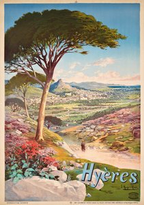 Póster publicitario de Hyeres, Francia, 1900