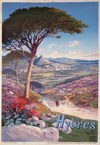 Póster publicitario de Hyeres, Provenza