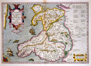 Mapa de Gales, publicado c.1630