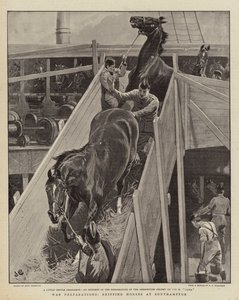 Preparativos de Guerra, embarque de Caballos en Southampton