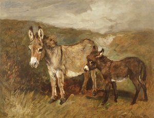 Burros en el páramo, c.1890