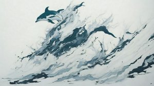 pintura a tinta: Delfín_01