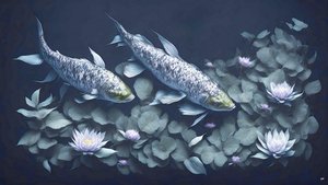 pintura a tinta: Koi-Karpfish_amethyst_01