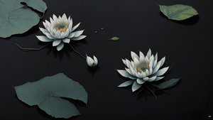 pintura a tinta: waterlili-black_03