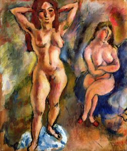Dos Desnudos: Uno de Pie, Otro Sentado, 1913
