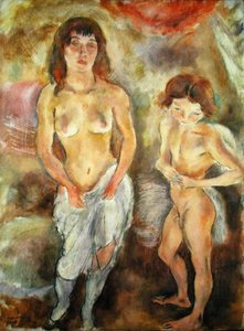 Dos desnudos de pie