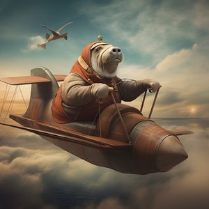 Una morsa pilota un avión 1