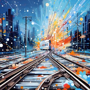 Un cuadro abstracto lleno de fantasía, fotografía ferroviaria 1