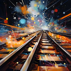 Un cuadro abstracto lleno de fantasía, fotografía ferroviaria 2