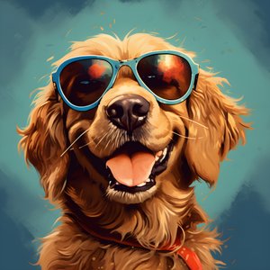 Perro, dibujos animados, gafas de sol 2