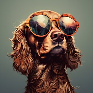 Perro, dibujos animados, gafas de sol 4