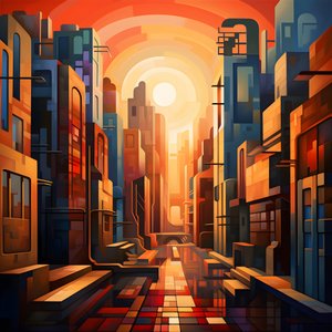 Pintura cubista de paisajes urbanos 1
