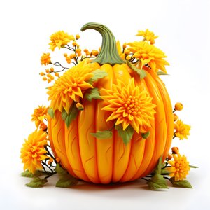 Calabaza de la que salen flores 1