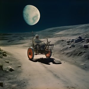Escarabajo lunar, paisaje lunar con cráteres 2