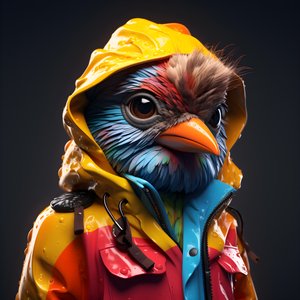 un animal con chubasquero 2