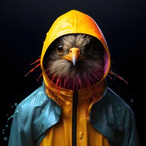 un animal con chubasquero 4
