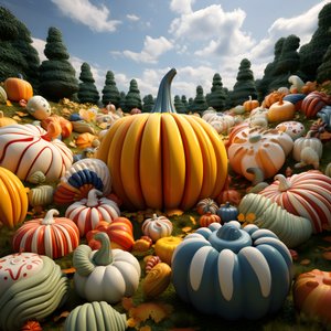 coloridas calabazas en 3D 1