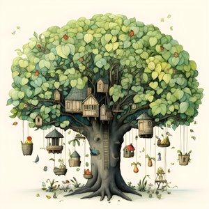 ilustración infantil árboles 3