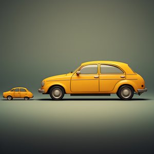 un coche grande y uno pequeño 3