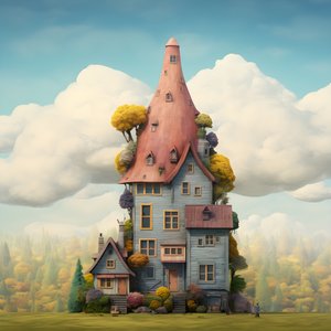 una casa grande y una pequeña 1
