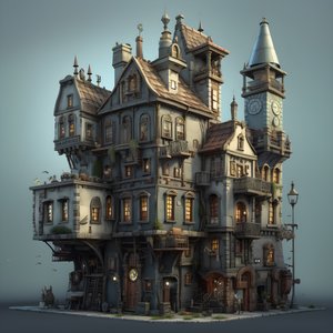 una manzana con edificio y escalera de piedra 3