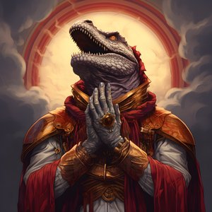reina asesina rezando T-Rex 4