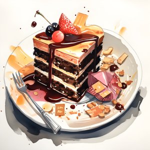 tarta de chocolate, caramelo y ruibarbo 3
