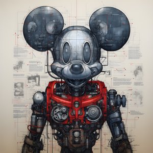 Dibujos técnicos de Cyberpunk Mickey Mouse 1