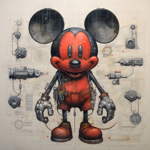 dibujos técnicos de Cyberpunk Mickey Mouse 2