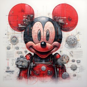 dibujos técnicos de Cyberpunk Mickey Mouse 3