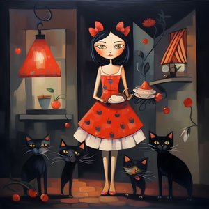 mujer gato loca vestida 1