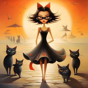 mujer gato loca vestida 3