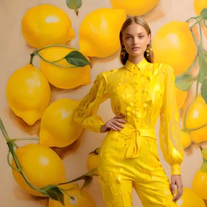 Varios motivos de limones amarillos 4