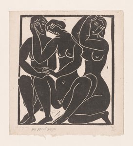 Tres mujeres desnudas sentadas