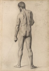 Desnudo académico, visto desde atrás