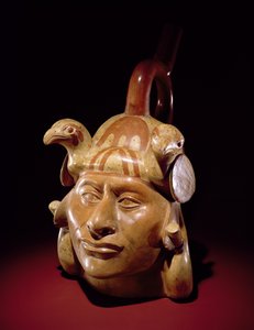 Vasija retrato de cerámica, Mochica