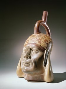 Vasija retrato de cerámica, Mochica