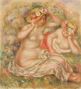 Dos desnudos con sombreros
