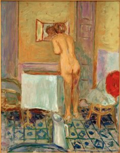Desnudo con tela roja o Desnudo en el tocador