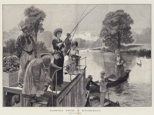 Pescando desde una casa-barco